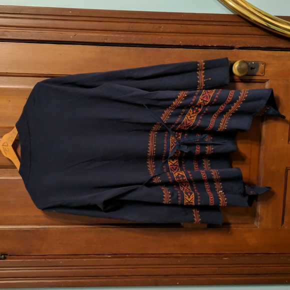 Lucky Brand Navy Embroidered Cardigan - Picture 5 of 8